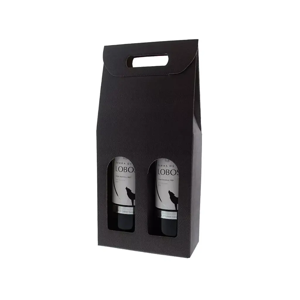 [VERPGR2] Flesdoos 2 flessen grijs (hard karton)